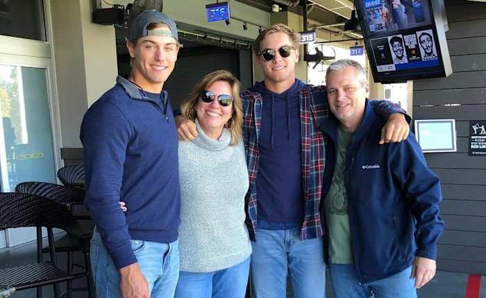 L to R: Ben Joyce, Joni Joyce, Zach Joyce, Alan Joyce. (Photo courtesy of Zach Joyce/Instagram)